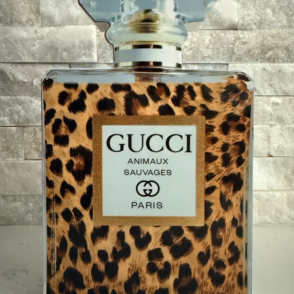 Gucci Animaux Sauvages Leopard Print Perfume Bottle Decor